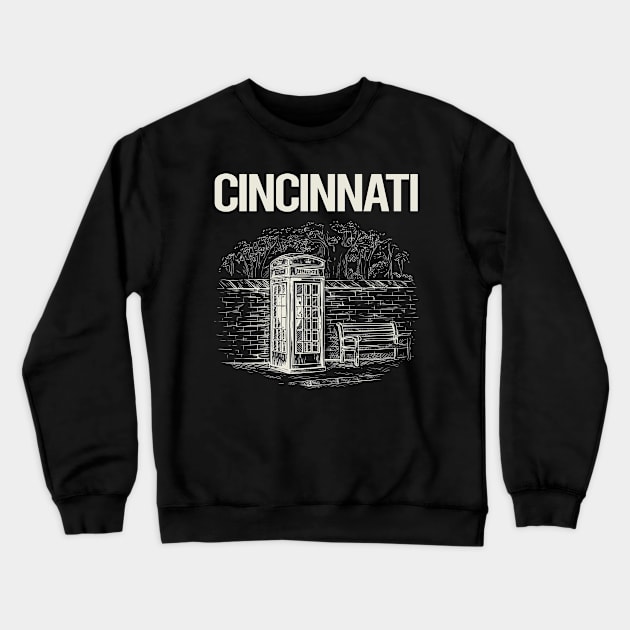 Vintage Phone Booth Cincinnati Crewneck Sweatshirt by rosenbaumquinton52